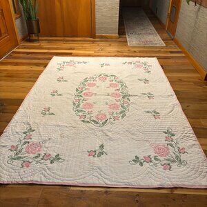 Cross-Stitched Cotton Blanket